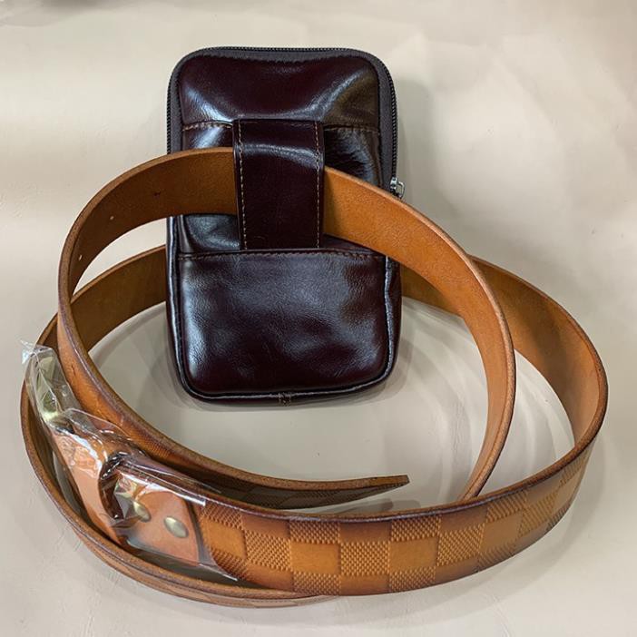 Ví Đeo Thắt Lưng Đựng Điện thoại Da Bò cao cấp BH Da 3 Năm [HÀNG XIN XUẤT KHẨU] | BigBuy360 - bigbuy360.vn