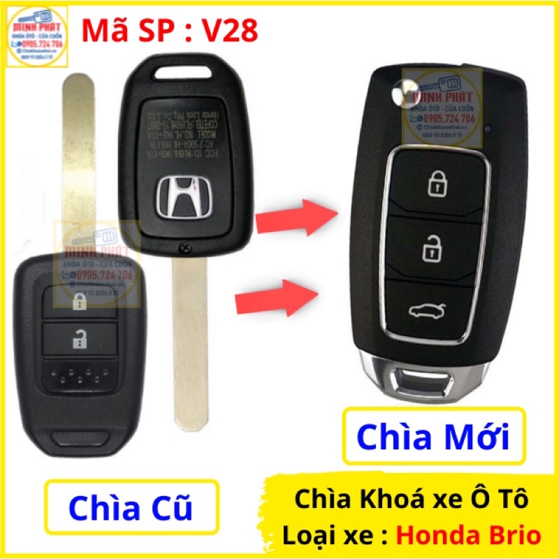 Làm thêm Remote xe Honda Brio Mẫu mới