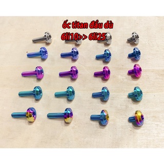ốc titan gr5 đầu dù gắn ốp pô dàn áo m6x10 m6x15 m6x20 m6x25