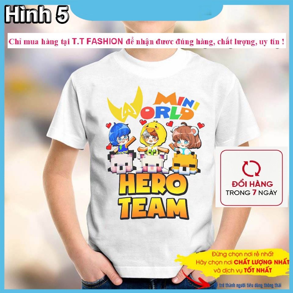BST Áo Hero Team Mini World Đẹp | Áo Thun Mini World Toàn Thành Viên Hero Team MC6
