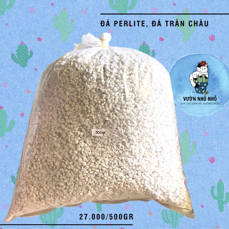 500gr Đá Perlite , Đá Trân Châu siêu phẩm trộn giá thể trồng Sen đá, Xương rồng, Hương Thảo, Hoa hồng - Vườn Nhỏ Nhỏ