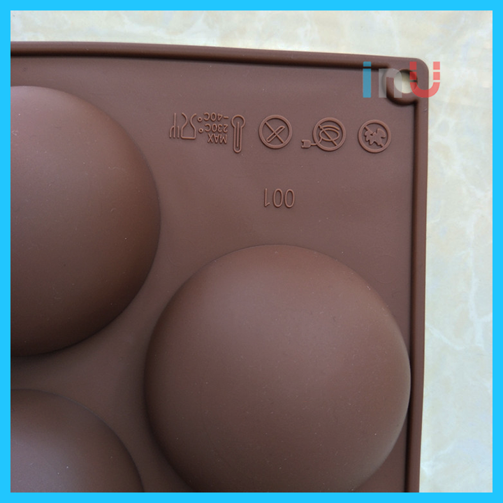 HCM - [1 viên 7cm x 3.6cm] Khuôn silicon nửa tròn 5 ô to làm bánh socola, làm thạch pudding rau câu