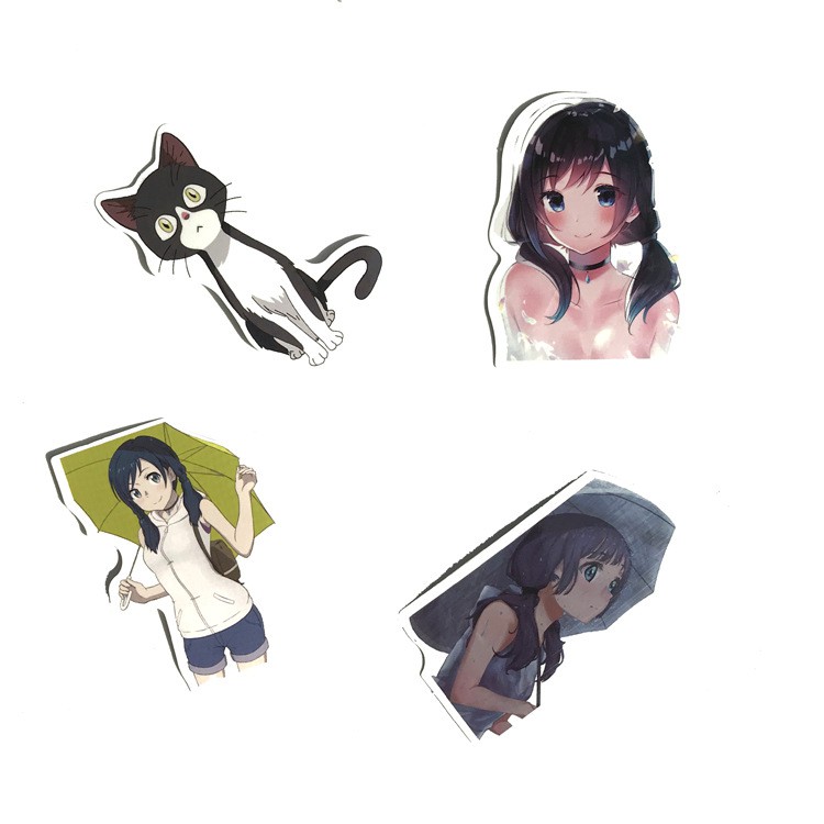 Miếng dán Sticker Anime Manga Tenki no Ko ( Đứa con thời tiết) trọn bộ 50 hình - In rõ ràng sắc nét khó tróc