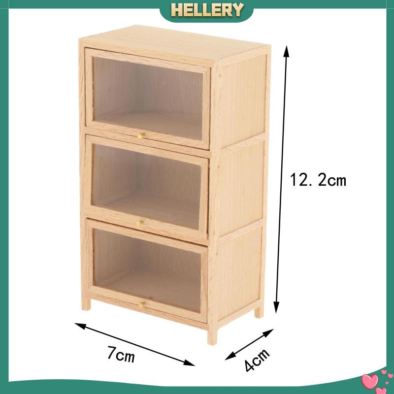 Mô Hình Kệ Sách 3 Tầng Bằng Gỗ Tỉ Lệ 1: 12 Dùng Trang Trí Nhà Búp Bê