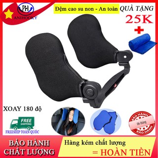 Gối tựa đầu khi ngủ trên xe ô tô thế hệ mới Anihooky màu Đen,Giá đỡ gối đệm kê ngủ tựa đầu 2 bên gắn xe hơi,tiện lợi
