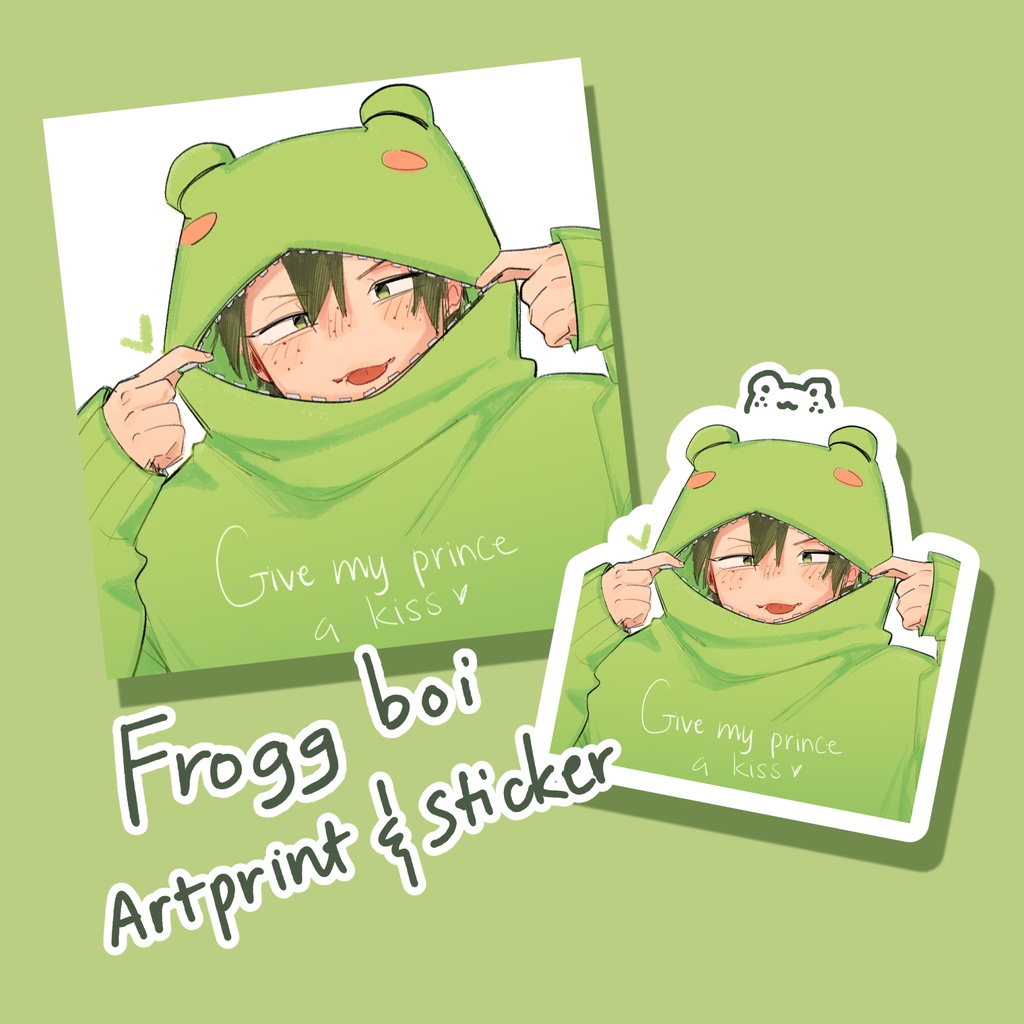 Art print A6 & sticker ếch Yama | Haikyuu