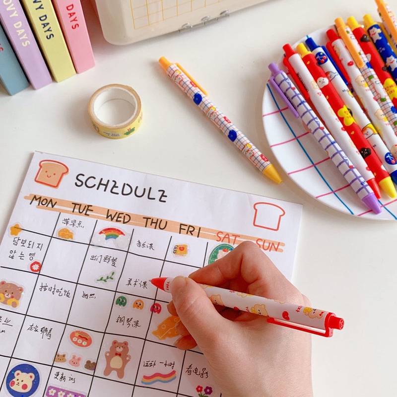 Bút Mực Gel Ngòi 0.5mm Họa Tiết Hoạt Hình Dễ Thương Cho Học Sinh / Văn Phòng