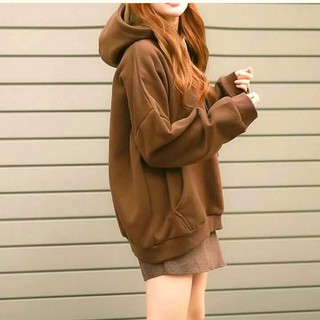 Áo hoodie trơn - màu nâu