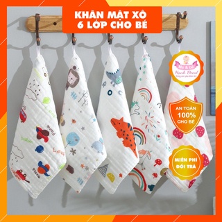 Khăn Mặt Xô 6 Lớp Rửa Mặt, Khăn lau mặt cho bé yêu