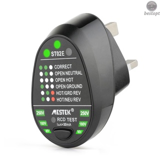 B&O MESTEK Advanced RCD Electric Socket Tester Automatic Neutral Live Earth Wire Testing Circuit Polarity Detector Wall