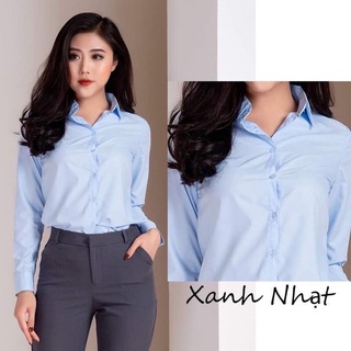 Áo sơ mi nữ công sở màu xanh