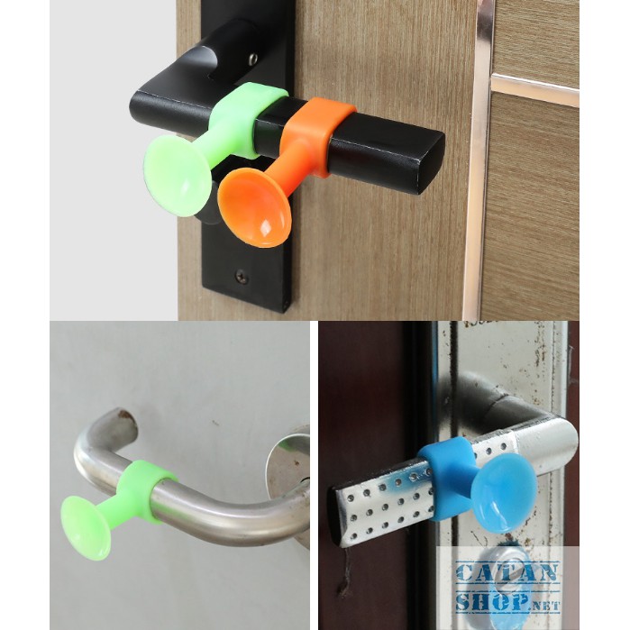 Nút chặn cửa silicon hít chân không mới chống ồn tiện dụng, nút chống va chạm gắn tay nắm đa chức năng mới