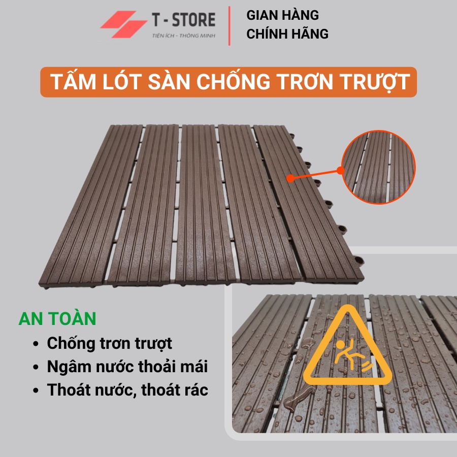 Vỉ Nhựa Lót Sàn Ban Công SIENNA Basic Trang Trí Hồ bơi, Nhà Tắm, Sân Vườn