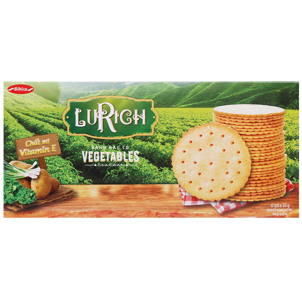 Bánh cracker rau củ Lurich hộp 180g