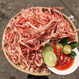 KHÔ MỰC XÉ SỢI HẤP NƯỚC DỪA TÚI 500GRAM