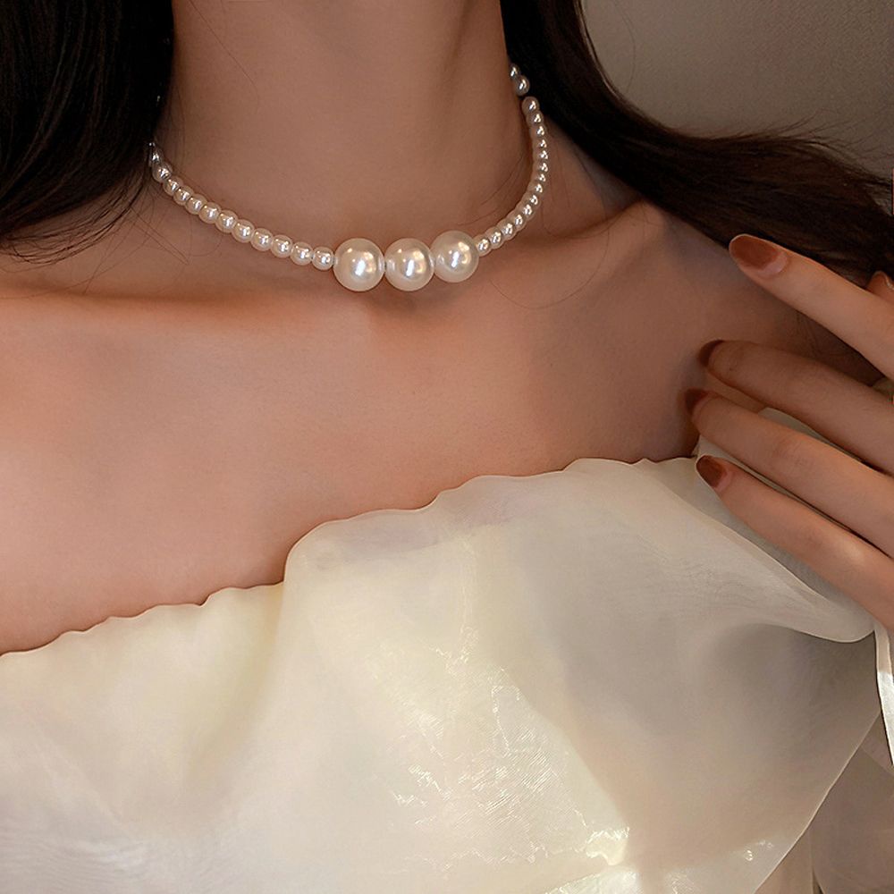 Vòng Cổ Choker Đính Hạt Ngọc Trai Giả Phong Cách Bohemian Hàn Quốc Ngọt Ngào Thời Trang Cho Nữ