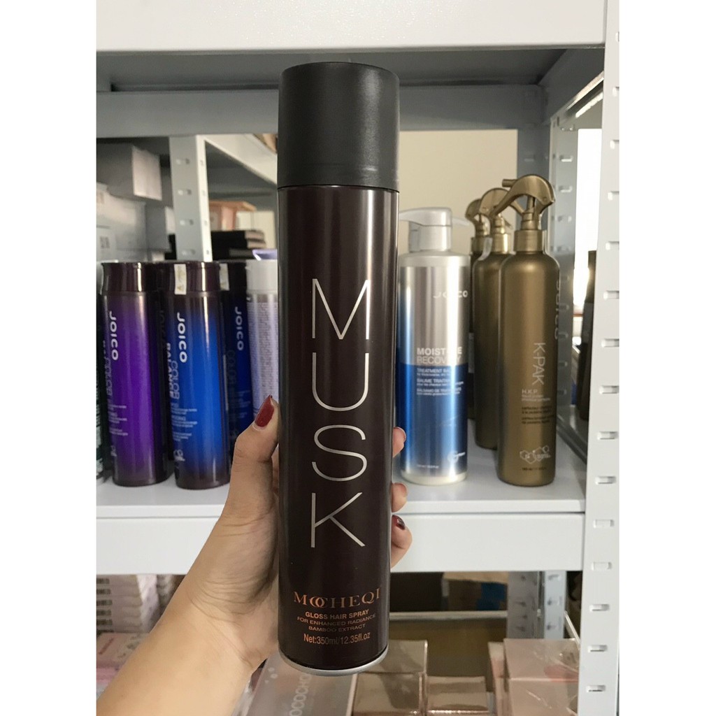 Gôm Xịt Tạo Kiểu Giữ Nếp Tóc MOCHEQI MUSK Gloss Hair Spray 350ml