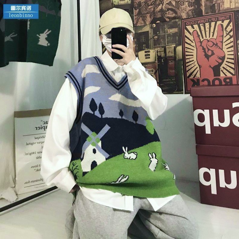 Áo Gile Len Cặp Đôi Nam Nữ Dáng Rộng, Áo Len Unisex FreeSize Hàng Quảng Châu Cao Cấp | BigBuy360 - bigbuy360.vn