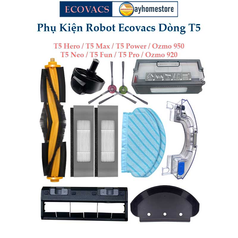 [Mã LIFE1003ALL giảm 10% đơn 50K] Phụ kiện Robot Ecovacs Deebot T5 Max | T5 Hero | Ozmo 950 | T5 Pro | T5 Neo | Ozmo 920