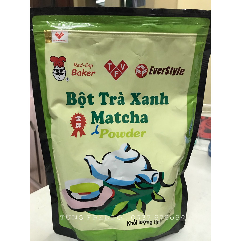 Bột Matcha mũ đỏ - bột trà xanh nguyên chất gói 500g