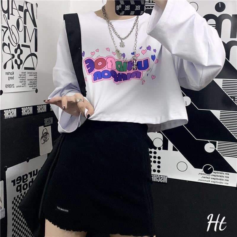 Áo croptop tay dài UNIDROE tim HT12 | BigBuy360 - bigbuy360.vn