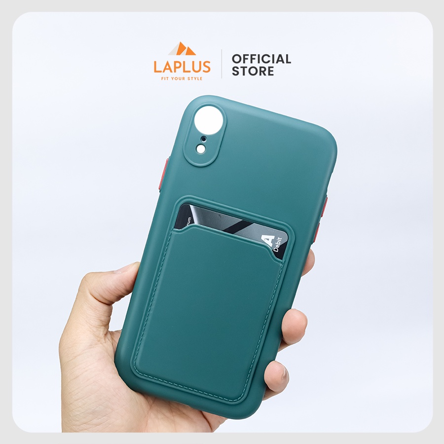 Ốp Lưng Kèm Ví Màu Cho IPhone XR - Chất Liệu Silicone Dẻo, Màu Trơn, Chống Sốc