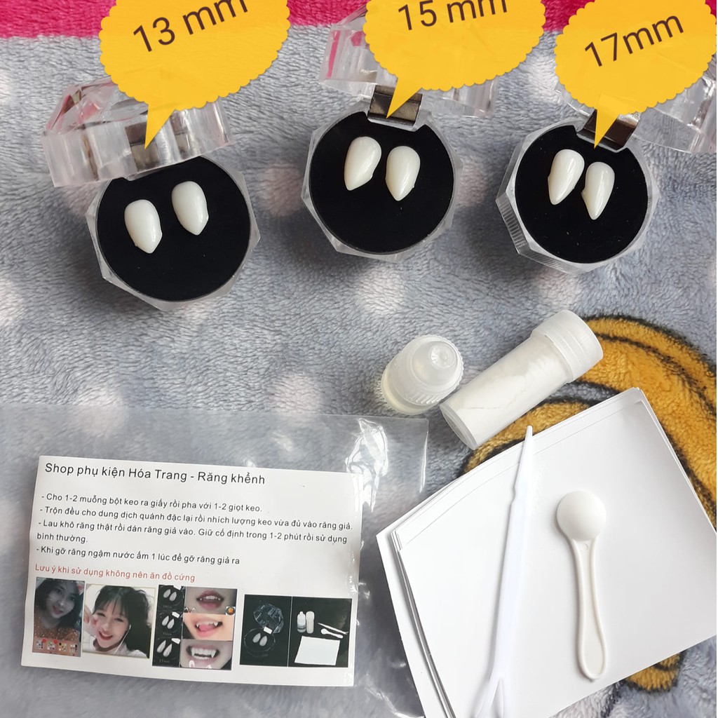 Răng nanh cao cấp 13mm 15mm 17mm kèm keo dán | BigBuy360 - bigbuy360.vn