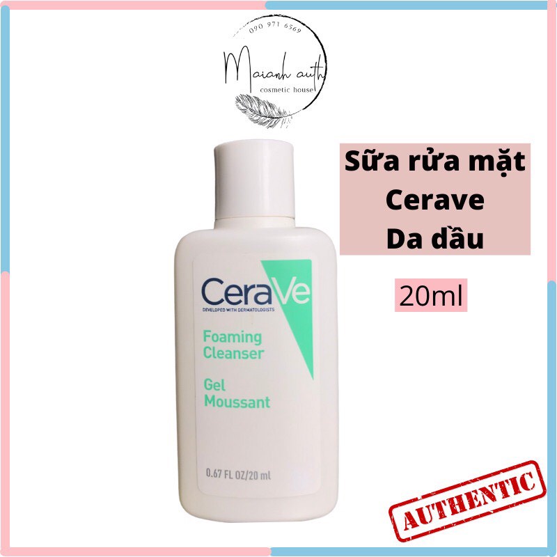 Sữa rửa mặt Cerave Mini 20ml Foaming Facial Cleaner