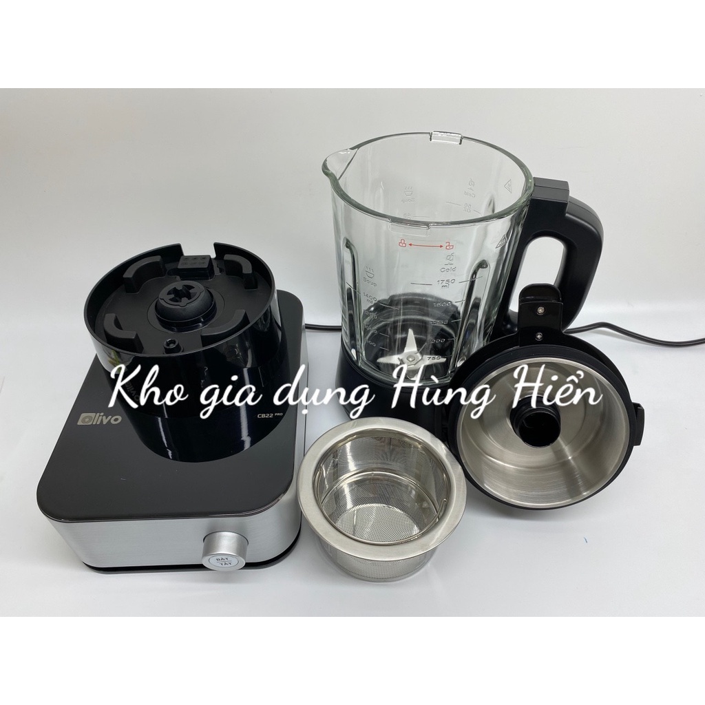 Máy làm sữa hạt, nấu sữa đậu nành Olivo CB22 Pro Công nghệ Mỹ,  kèm cối xay khô - Hàng chính hãng bảo hành 24 tháng