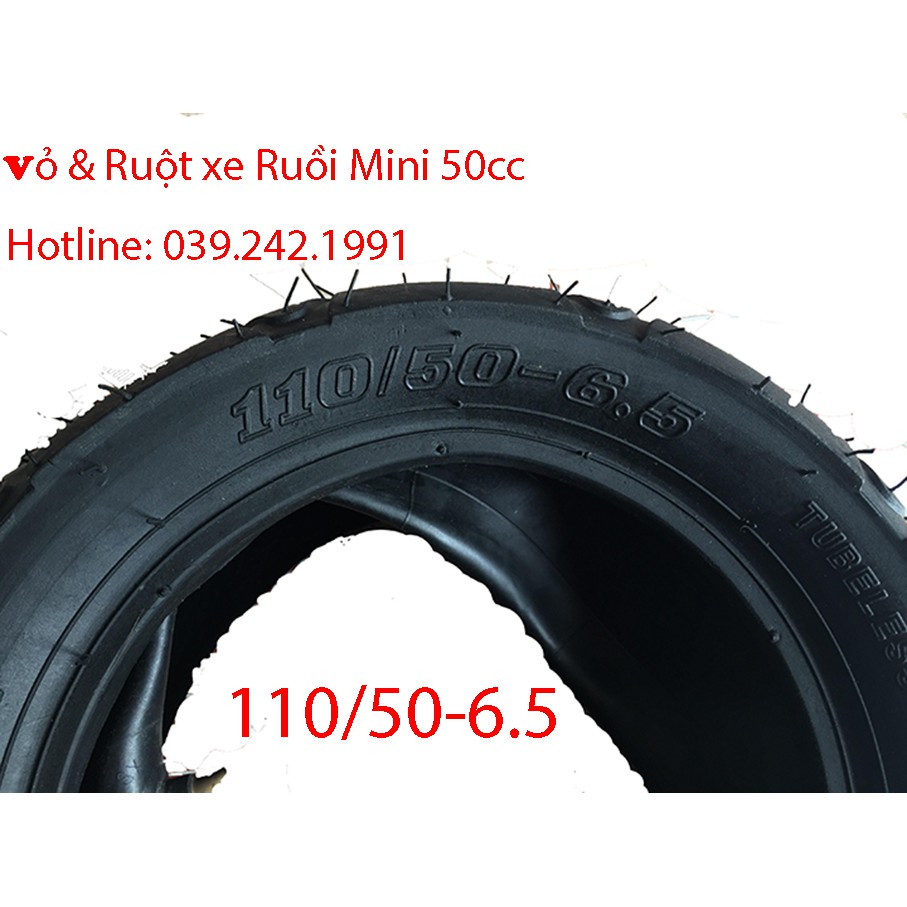 Vỏ Và Ruột Xe Ruồi Mini 50cc 110/50-6.5 Lốp Sau