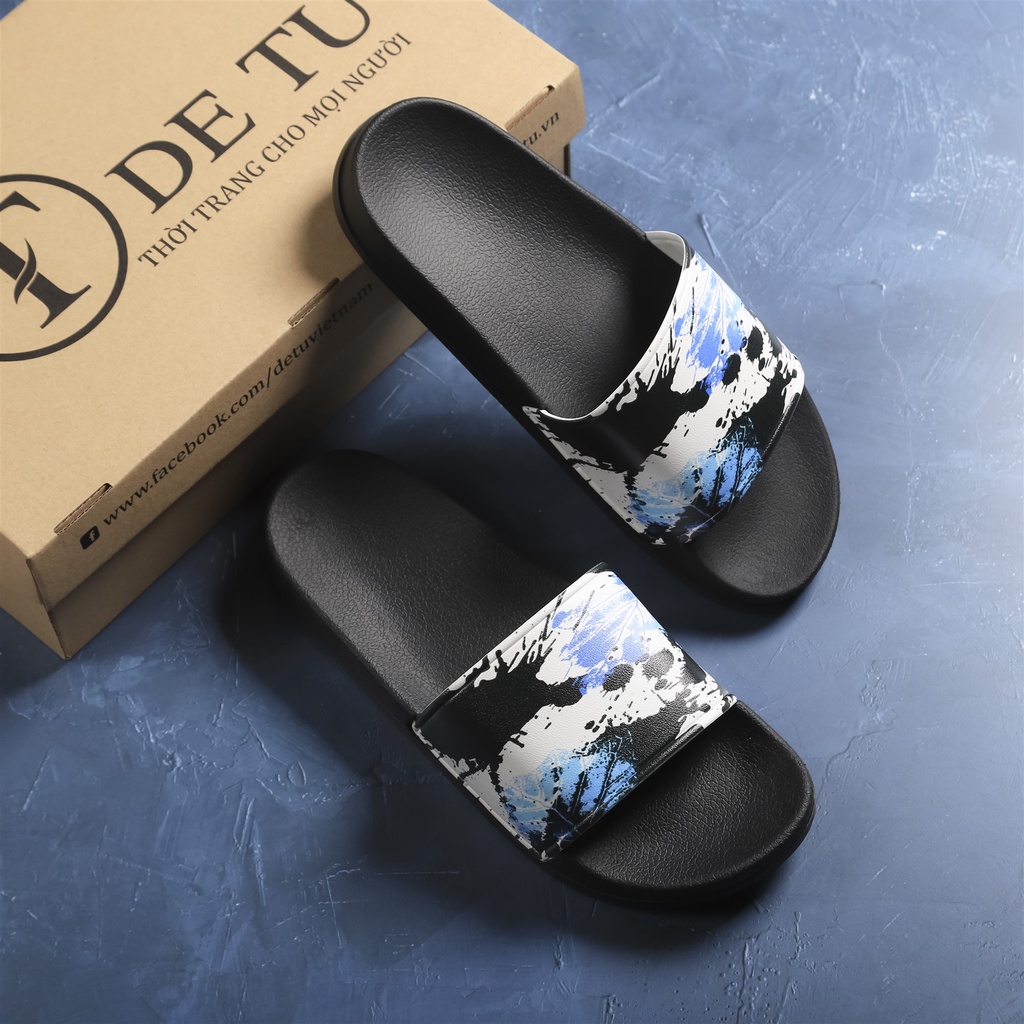 Dép Quai Ngang Unisex DETU DNT18 (Đen/Đen)