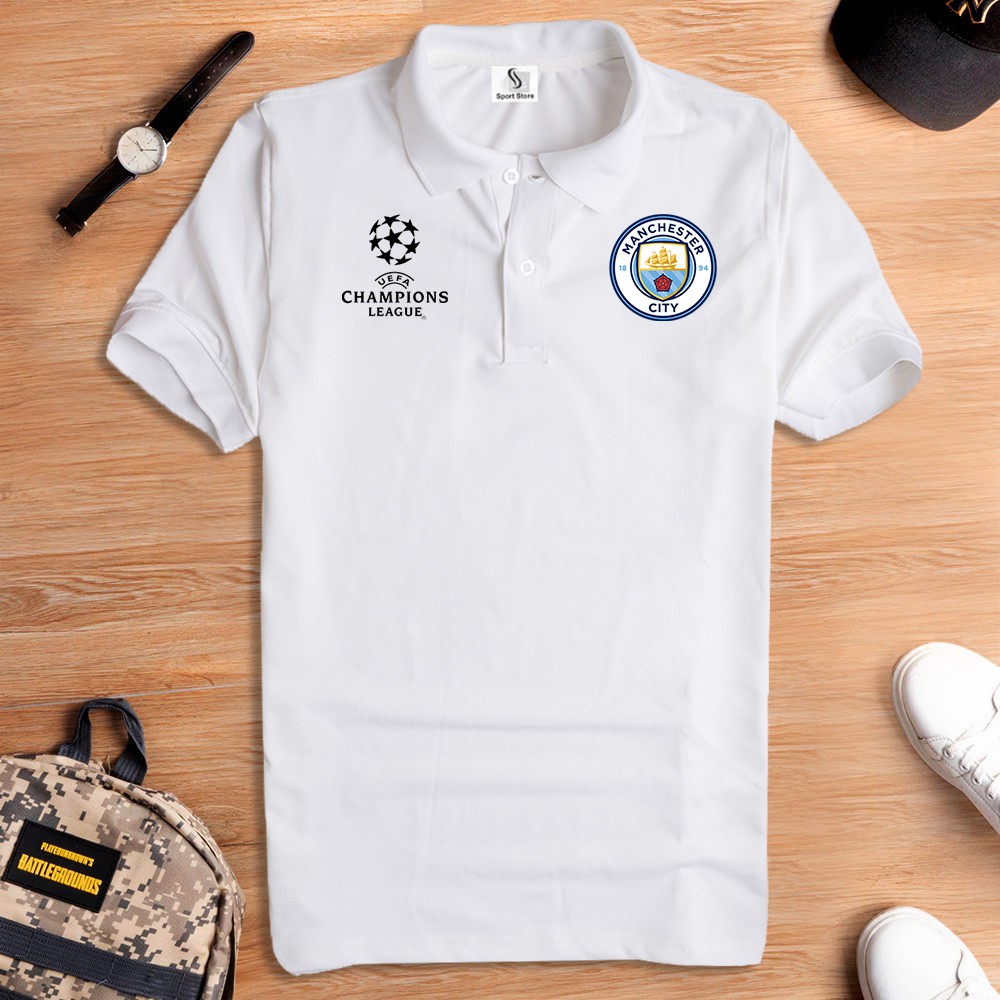 Áo thun polo có cổ ngắn tay CLB Man City - nam nữ cao cấp, vải đẹp, cotton thấm hút mồ hôi, ko bông xù trẻ trung GUCATI