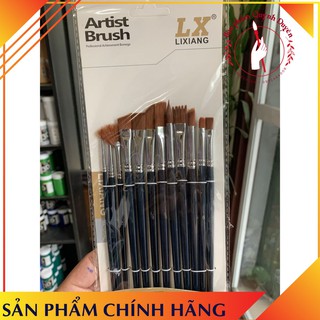 [GIÁ RẺ] Bộ cọ 12 cây vẽ acrylic, sơn dầu, vẽ mặt hóa trang