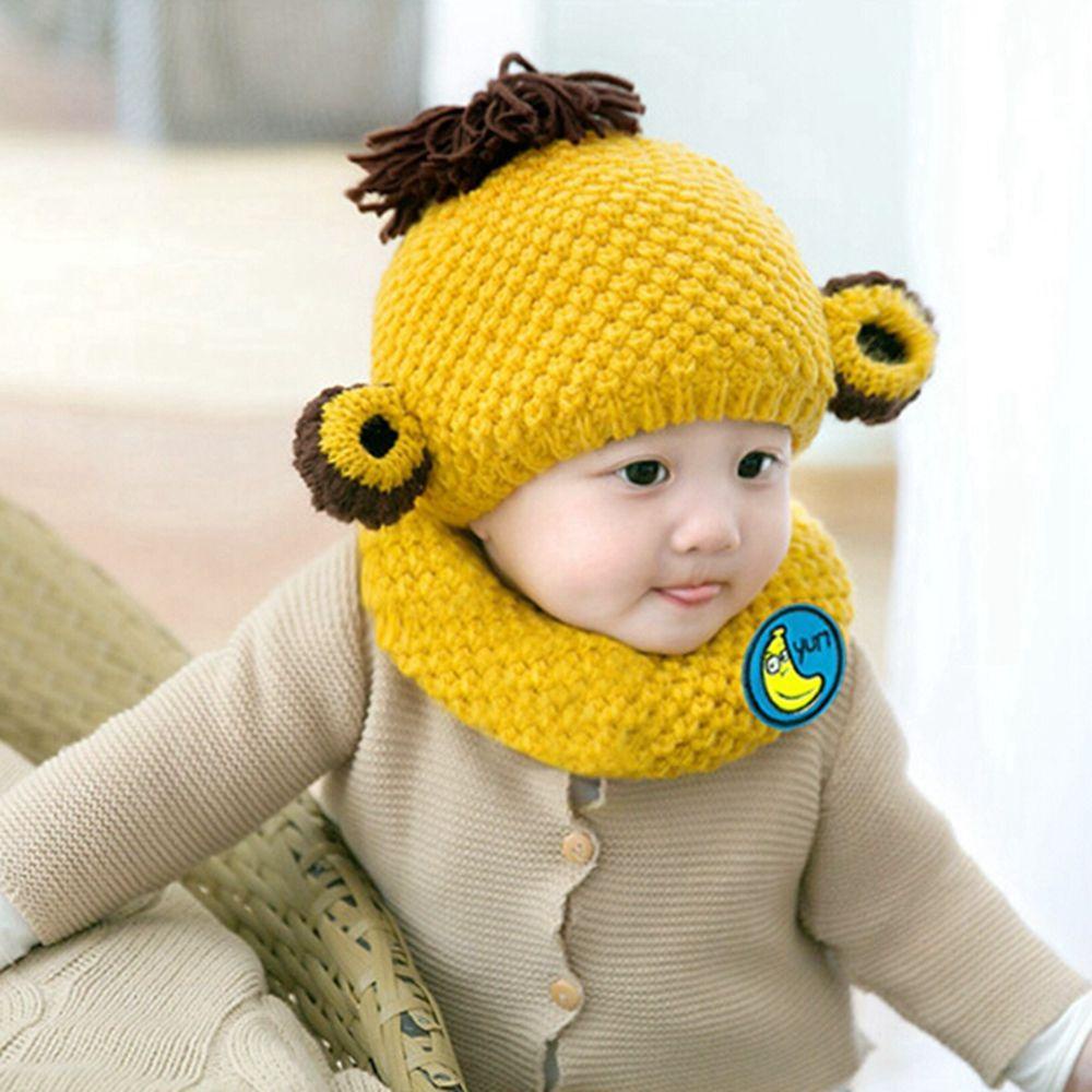 Set Mũ + Khăn Choàng Cổ Giữ Ấm Cho Bé