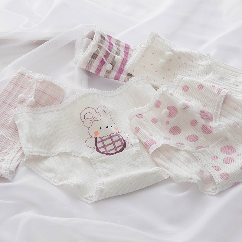 Quần Lót Nữ Cotton Sợi Tre Họa Tiết Thỏ Hồng Siêu Hot MS.088