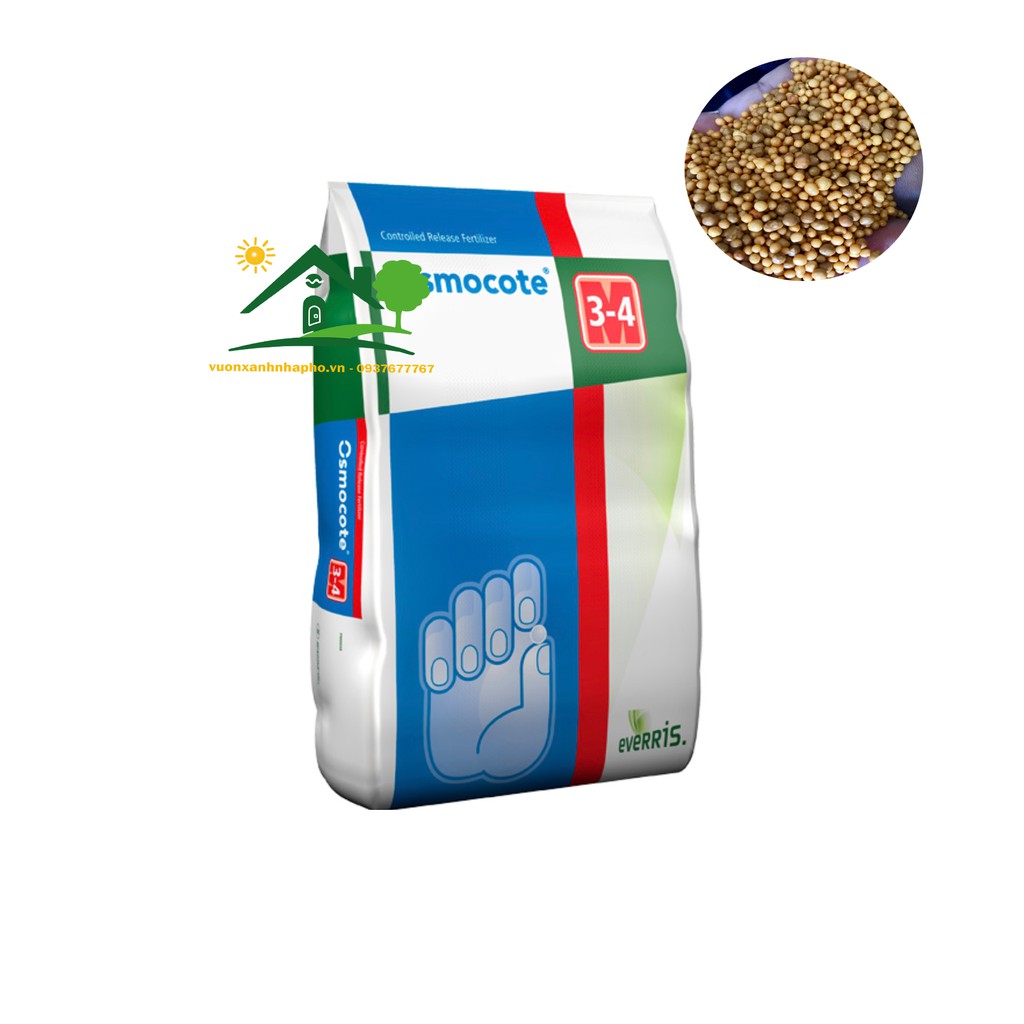 Phân bón tan chậm hạt vàng 14-14-14 nhập khẩu Thái Lan Túi 500g 1kg