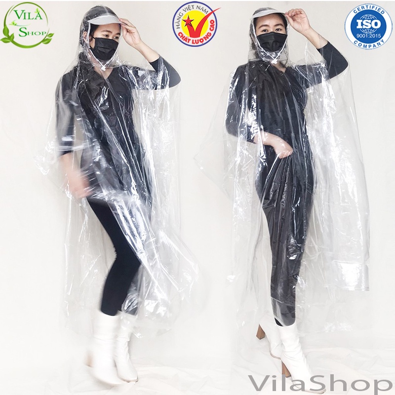 Áo Mưa Trong Suốt Cánh Dơi Chống Thấm, Áo Mưa 1 Người Chất Liệu Nhựa Pvc Cao Cấp Mềm Dẻo Không Mùi An Toàn Tiện Lợi