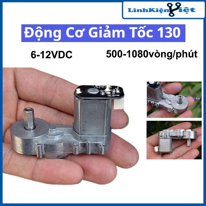 Động cơ giảm tốc 130 6-12VDC tốc độ 500-1080 Vòng/Phút