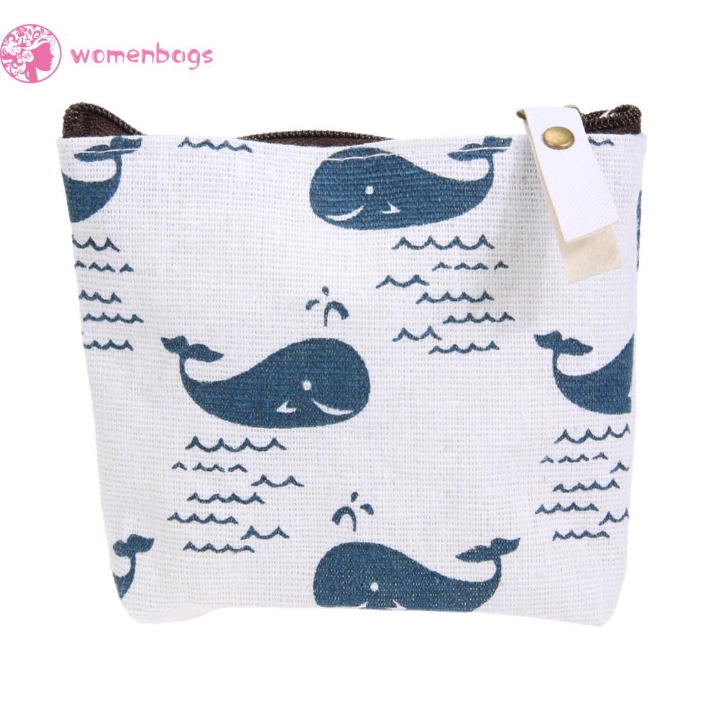 Ví nhỏ đựng tiền xu có khóa kéo bằng vải canvas thời trang dành cho nữ | BigBuy360 - bigbuy360.vn