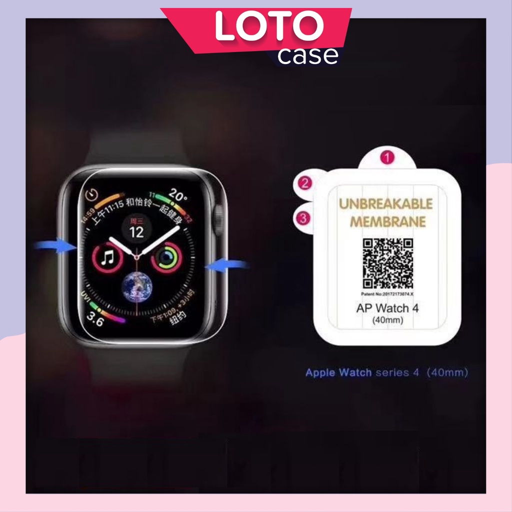 Dây Apple watch miếng dán PPF apple watch đồng hồ thông minh cao su cao cấp thời trang Series 1/2/3/4/5/6/SE LOTO CASE