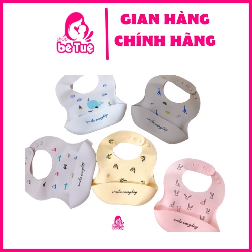 Yếm ăn dăm silicone Smile Everday không bám bẩn, siêu mềm cao cấp cho bé yêu ăn dặm