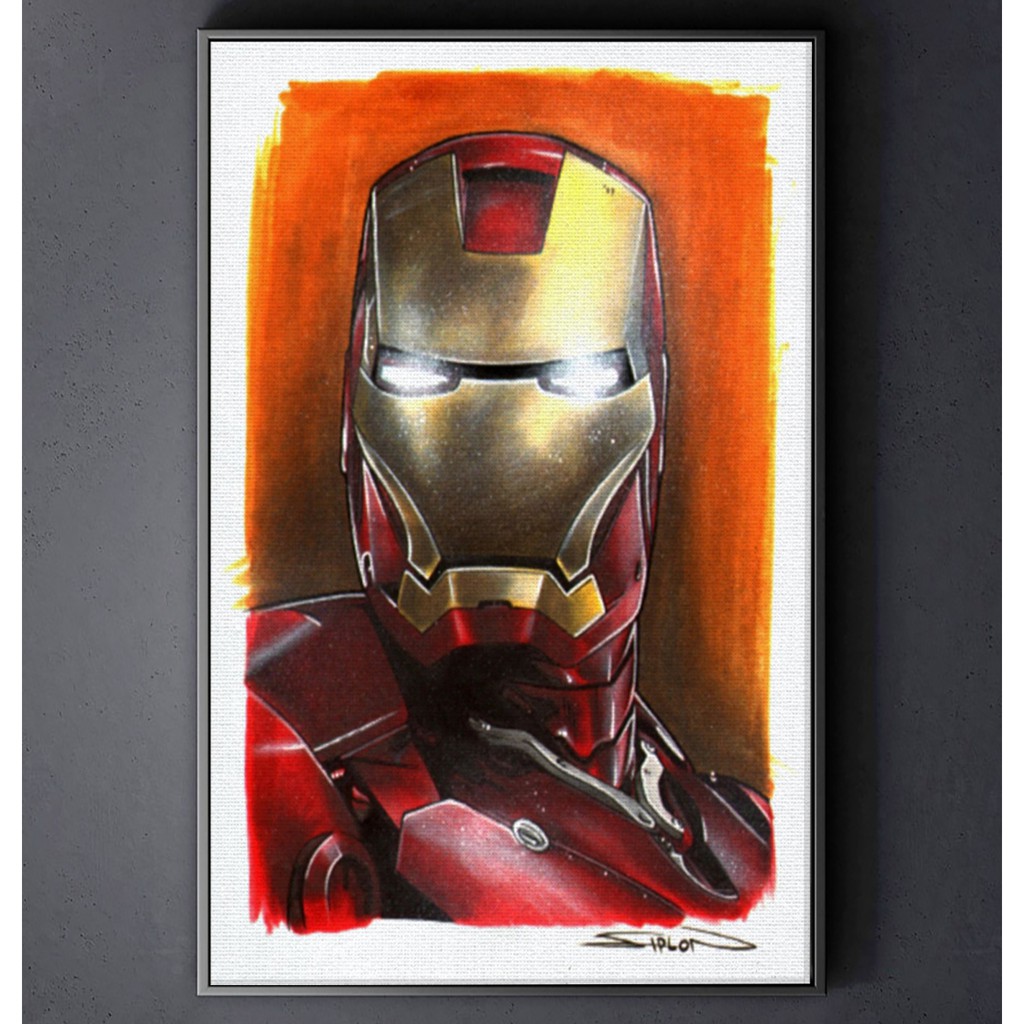 TRANH CANVAS SIÊU ANH HÙNG MARVEL treo tường in theo yêu cầu - người sắt IRON MAN 18