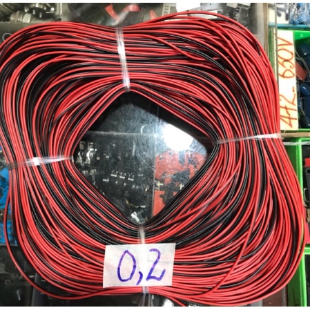 Dây điện đôi màu đỏ đen loại nhỏ - Giá 1m