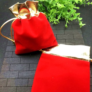 Túi Gấm Đỏ Trơn Rút Miệng Cao Cấp