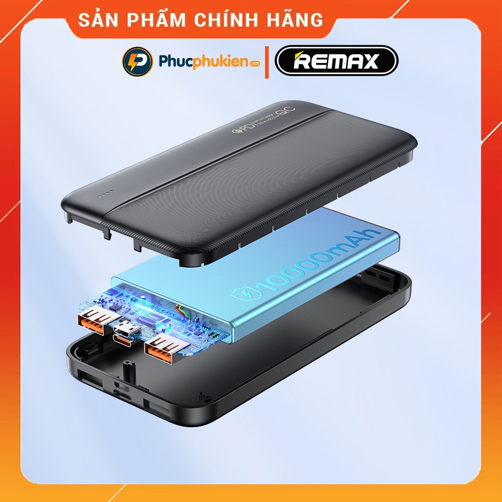 Sạc dự phòng 10000mah chính hãng Remax RPP 212 sạc nhanh iPhone 18w 20w và 22.5w - Phúc Phụ Kiện