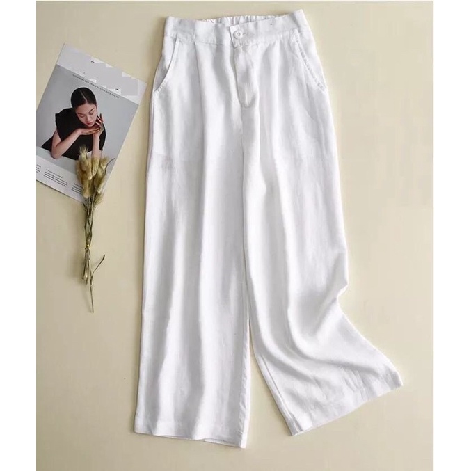 Quần suông đũi cạp sau chun khoá thật dài 92-94cm