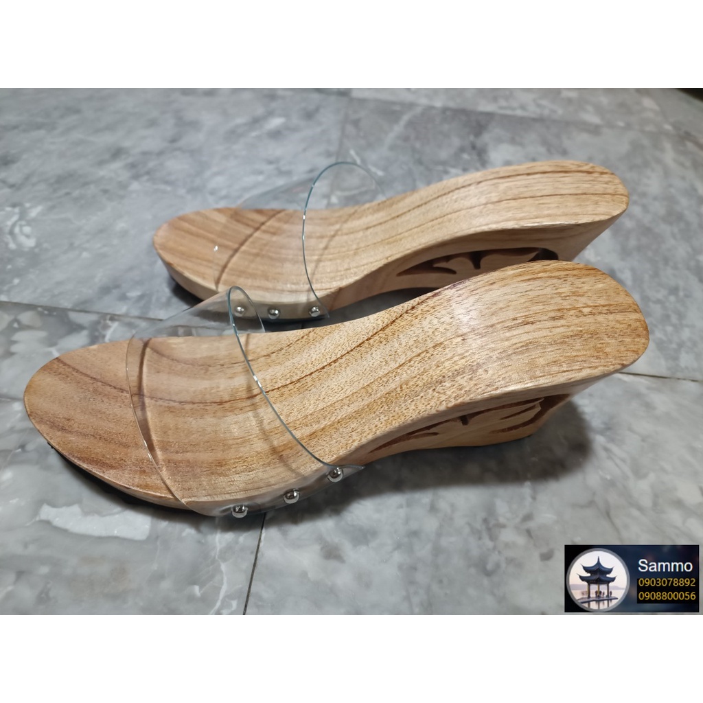Guốc Gỗ Đế Xuồng Cao 6 - 7 Phân