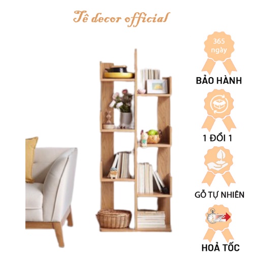 Kệ sách gỗ xương rồng 8 ngăn Decor trang trí phòng kiểu dáng tinh tế - Kệ góc tường,đựng sách vở bằng gỗ MDF chống nước