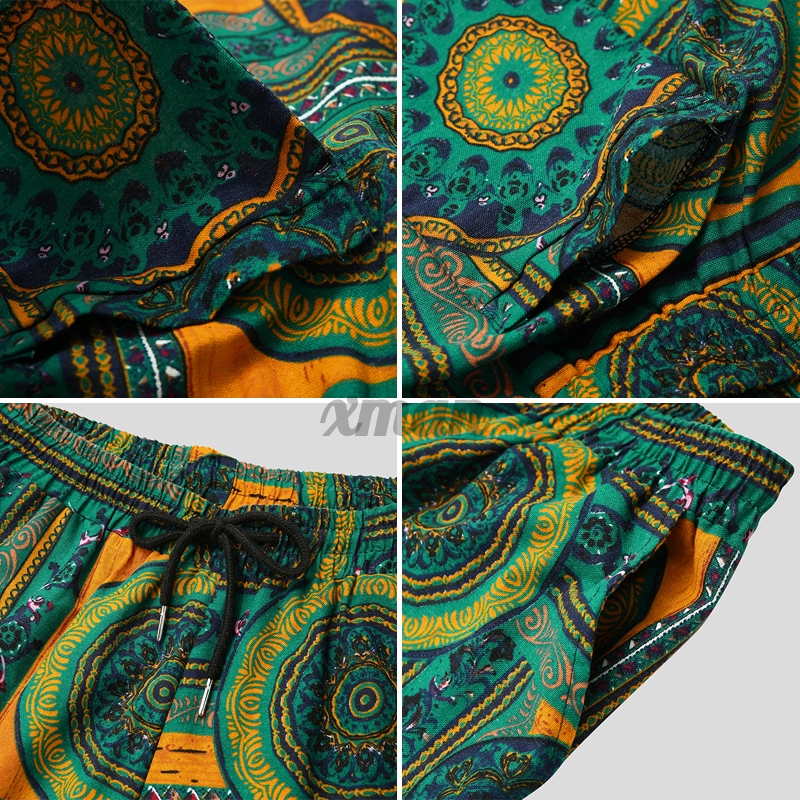 **** Mens Casual Ethnic Floral Loose Beach Harem Elastic Waist Pants | BigBuy360 - bigbuy360.vn