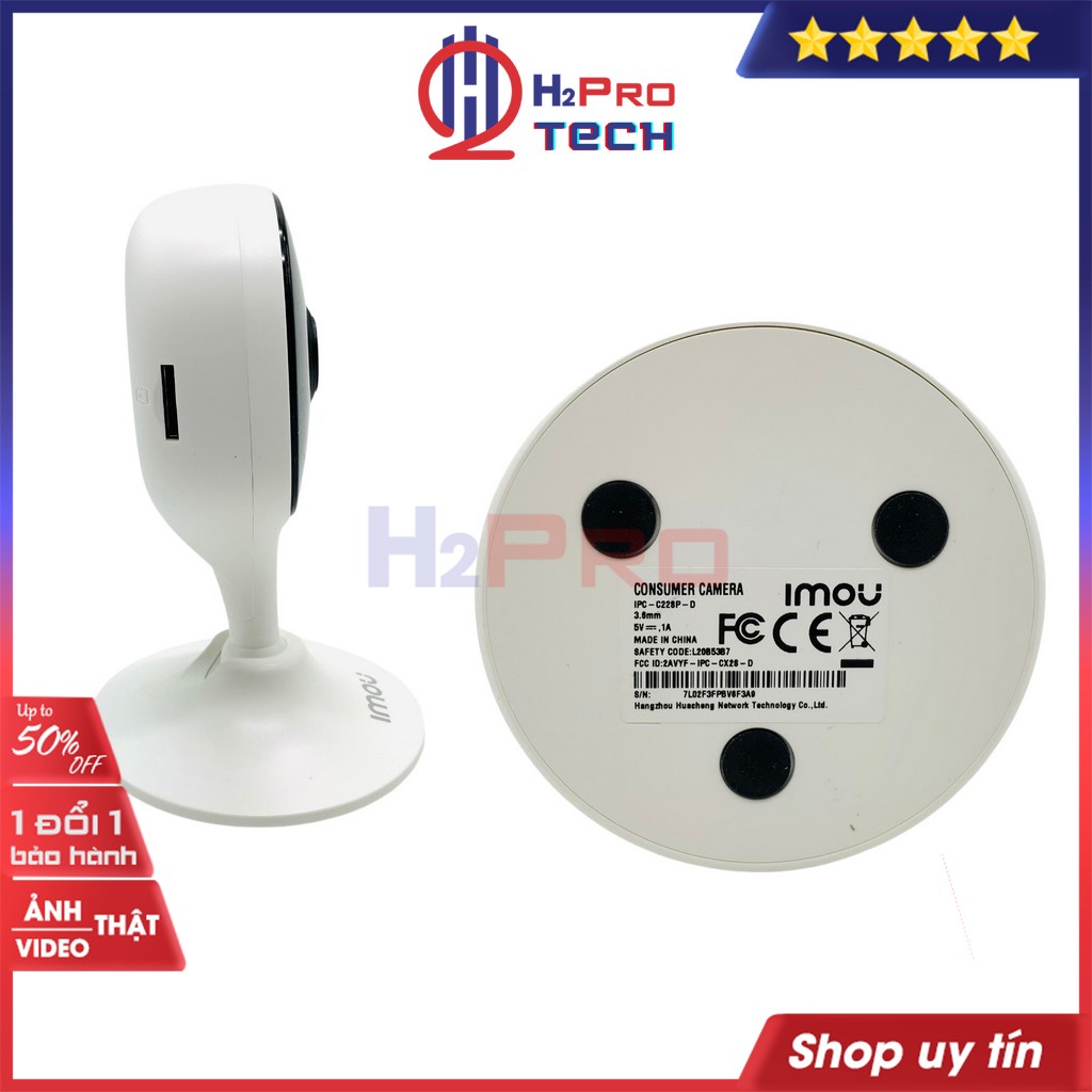 Camera Wifi Trong Nhà, Camera Giám Sát Imou Cue 2E-D 1080P - Hình Ảnh Rõ Đẹp Và Sắc Nét, Nhỏ Gọn- H2Pro Tech